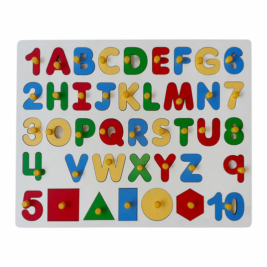 3-in-1 Alphabet Number Shape Puzzle - Tantrums Wooden Toys