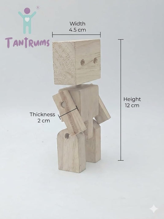Wooden Robot DIY Builder Kit, Natural Wood, Assembly Activity Set for Kids, Toy Figure | Tantrums Wooden Toys - photo 2