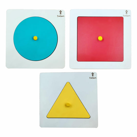 Multicolor Educational Geometry Shapes Board with Square Circle Triangle Puzzle for Leaning | Tantrums Wooden Toys
