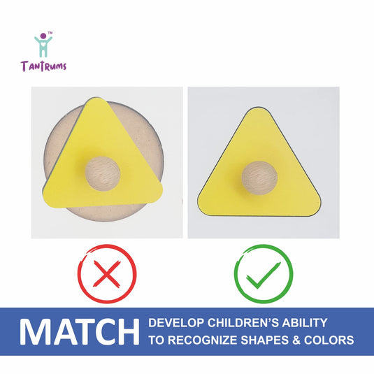 Multicolor Educational Geometry Shapes Board with Square Circle Triangle Puzzle for Leaning | Tantrums Wooden Toys - photo 5