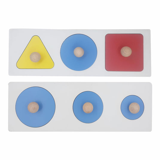 Multicolor Educational Geometry Shapes Board with Square Circle Triangle Puzzle for Leaning | Tantrums Wooden Toys