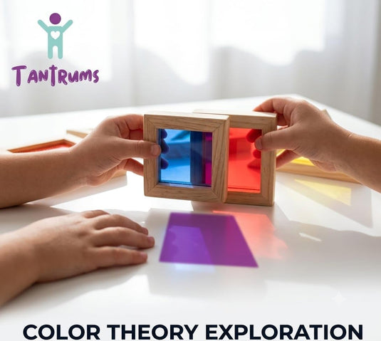 Rainbow Acrylic Blocks Montessori Sensory Building Set 20pc | Tantrums Wooden Toys - photo 4