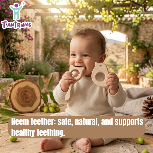 Neem Wood Grip & Roll Bear Rattle and Bird Teether Combo for Babies, 100% Neem Wood, Anti Bacterial, Safe for Teething Babies, Smooth Finish, Easy Grip, Montessori Inspired | Tantrums Wooden Toys - photo 6