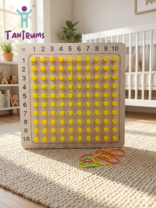 Wooden Multiplication Board with Visual Learning Peg Board, Montessori Math Combo for Kids | Tantrums Wooden Toys - photo 5