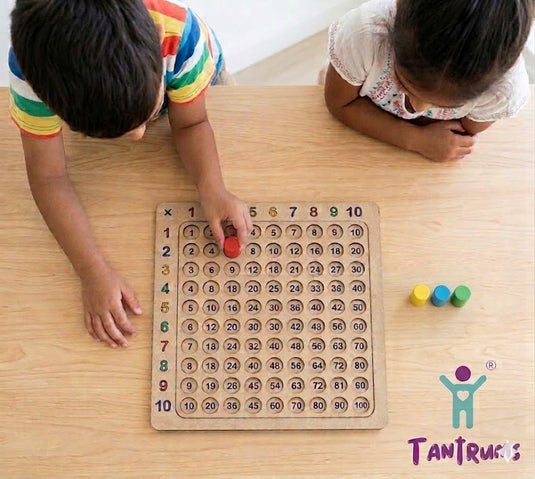 Wooden Multiplication Board with Visual Learning Peg Board, Montessori Math Combo for Kids | Tantrums Wooden Toys - photo 6