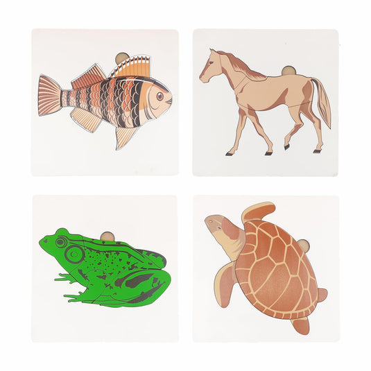 Montessori Puzzle Fish, Frog, Tortoise and Horse Set | Tantrums Wooden Toys
