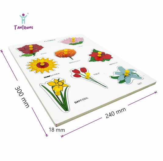 Educational Wooden Flower Puzzle, Plant Growth Learning Board, Self-Correcting Match Game for Preschool Kids | Tantrums Wooden Toys - photo 2
