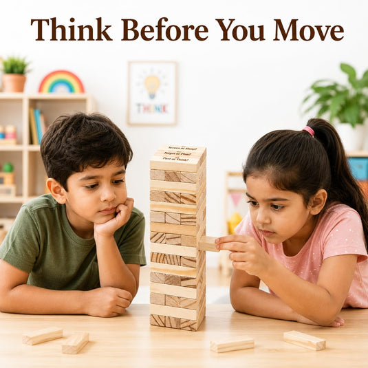Good Habit Builder Tumbling Tower, Wooden Stacking Blocks, Decision-Making Game for Kids, Family Learning Toy | Tantrums Wooden Toys - photo 5
