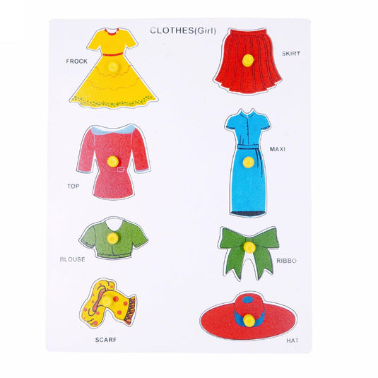Preschool Girl Dress Up Puzzle Set for Cloth Dress Up Leaning | Tantrums Wooden Toys