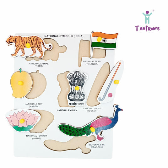 Preschool National Symbol Puzzle for Learning National Symbols of India with knobs | Tantrums Wooden Toys - photo 3