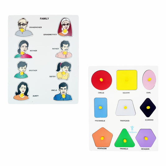 Wooden Preschool Family & Geometry Nine Shape for Learning various Family & Geometry Nine Shape with Pictures | Tantrums Wooden Toys