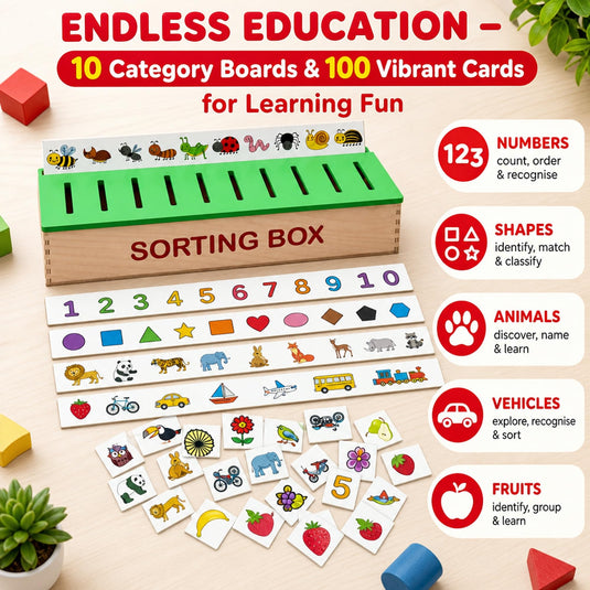 Wooden Montessori Sorting Box Educational Toy, Learning Activities for Toddlers, Preschool STEM Games, Montessori Classification Box, Ages 1-4 Years | Tantrums Wooden Toys - photo 8
