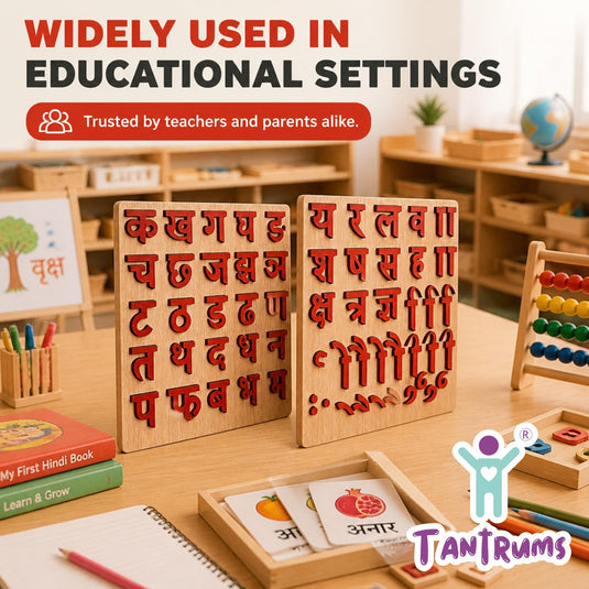 Hindi Vyanjan Wooden Puzzle Montessori Board Early Learning Toy | Tantrums Wooden Toys - photo 8
