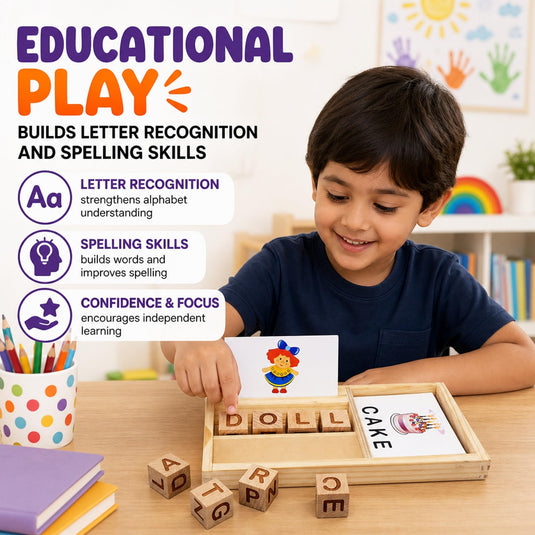 Wooden Spelling Learning Game Set | Tantrums Wooden Toys - photo 4