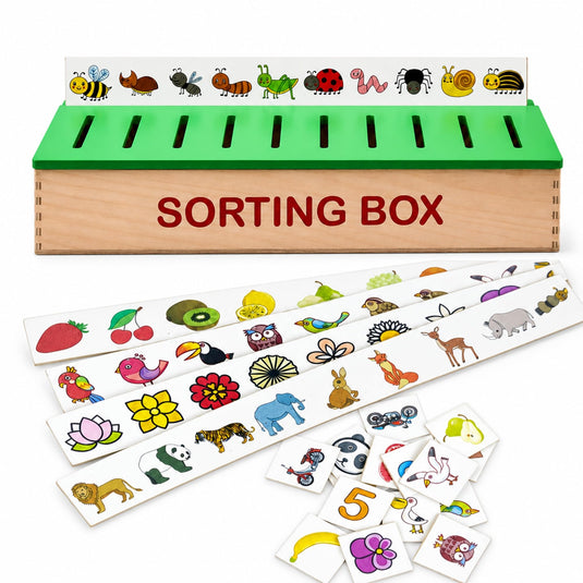 Wooden Montessori Sorting Box Educational Toy, Learning Activities for Toddlers, Preschool STEM Games, Montessori Classification Box, Ages 1-4 Years | Tantrums Wooden Toys