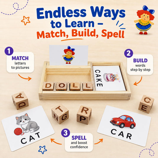 Wooden Spelling Learning Game Set | Tantrums Wooden Toys - photo 6