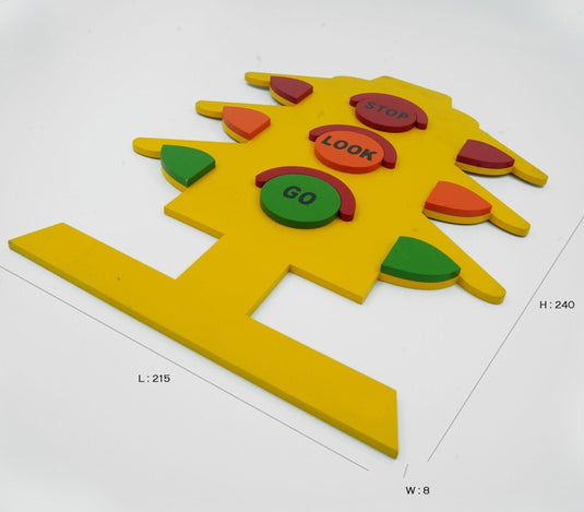 Wooden Traffic Signal Puzzle – Educational Shape & Colour Toy for Toddlers