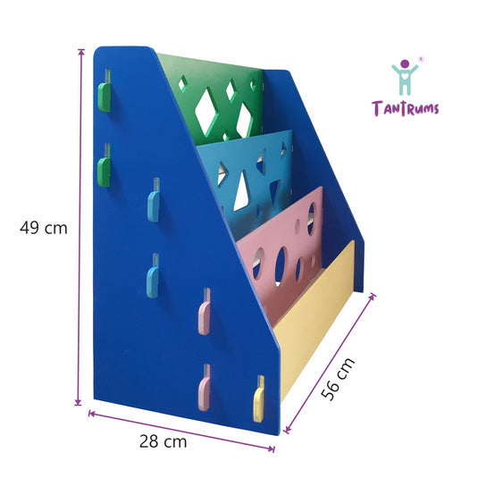 Colourful Montessori Book Shelf Book Storage Organizer for Toddlers