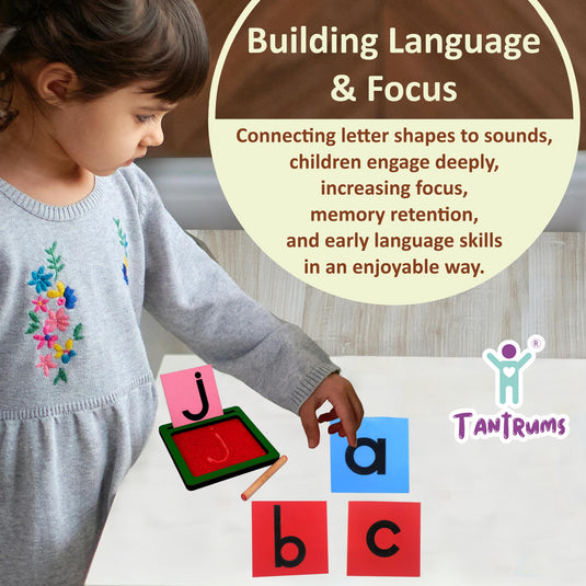 Coloured Sand Paper Small Alphabet With Tray