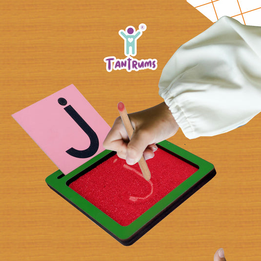 Coloured Sand Paper Small Alphabet With Tray