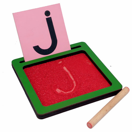 Coloured Sand Paper Small Alphabet With Tray