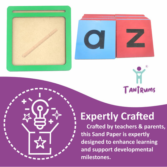 Coloured Sand Paper Small Alphabet With Tray