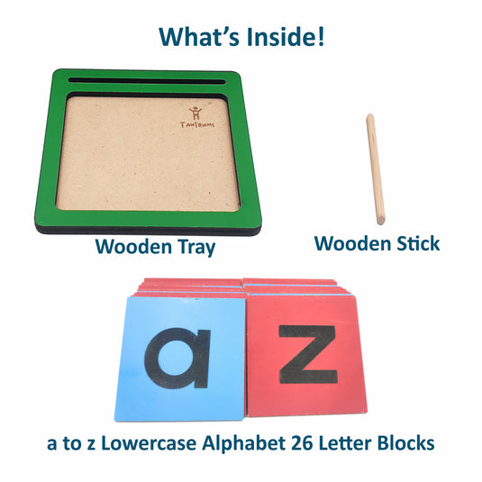 Coloured Sand Paper Small Alphabet With Tray