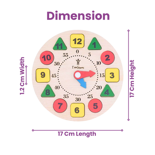 Wooden Time Learning Circle Clock