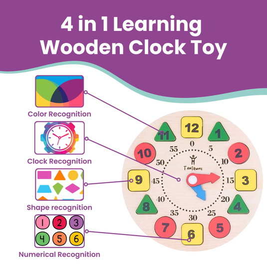 Wooden Time Learning Circle Clock