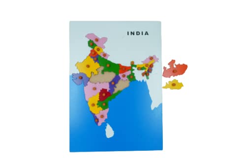 Chunky Indian Map Puzzle for Learning Indian States in The Map to Build Hand Eye Concentration and Motor Skills [Multicolor Pieces] | Tantrums Wooden Toys - photo 2