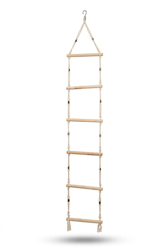 Wooden Rope Ladder for Kids, 6 Spokes, Indoor and Outdoor Climbing Toy for Active Play | Tantrums Wooden Toys