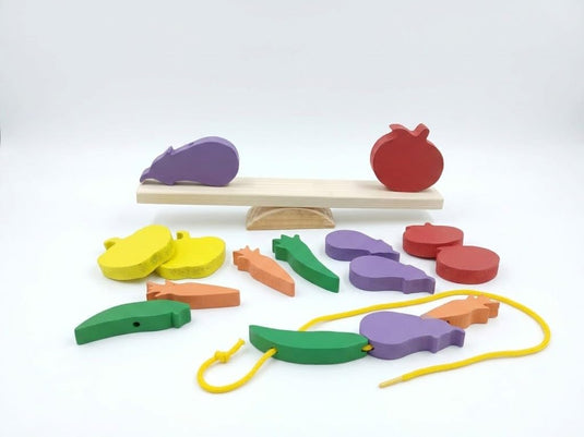 Colorful Vegetable Balancing Game for Kids | Tantrums Wooden Toys
