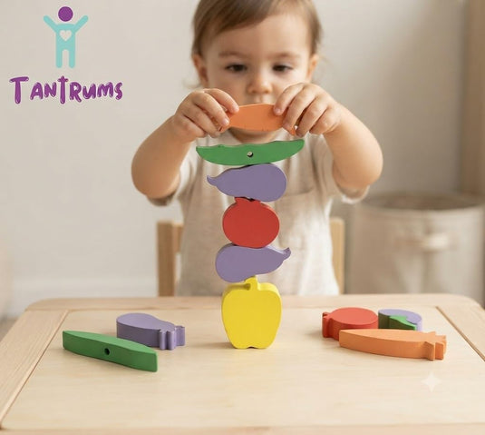 Colorful Vegetable Balancing Game for Kids | Tantrums Wooden Toys - photo 9