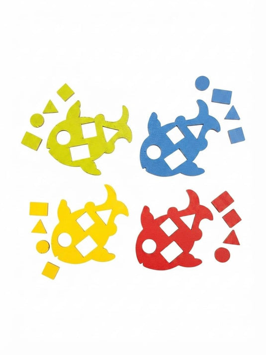 Wooden Shape & Color Matching Fish Puzzle Set of 4 | Tantrums Wooden Toys