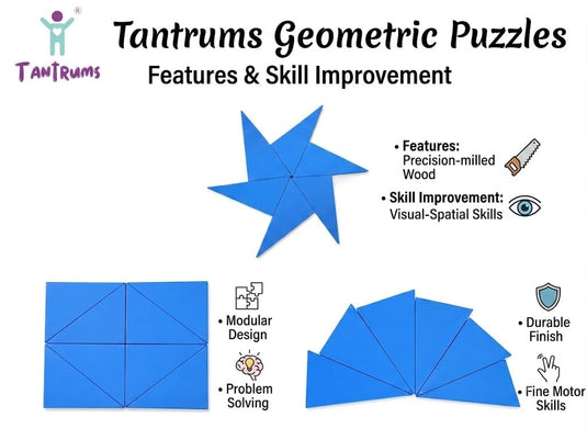 Wooden Geometric Puzzle – Modular Brain Teaser Tangram Blocks for Kids & Adults, Precision-Milled Wooden Montessori STEM Toy for Spatial Reasoning, Problem Solving & Fine Motor Skills | Tantrums Wooden Toys - photo 7