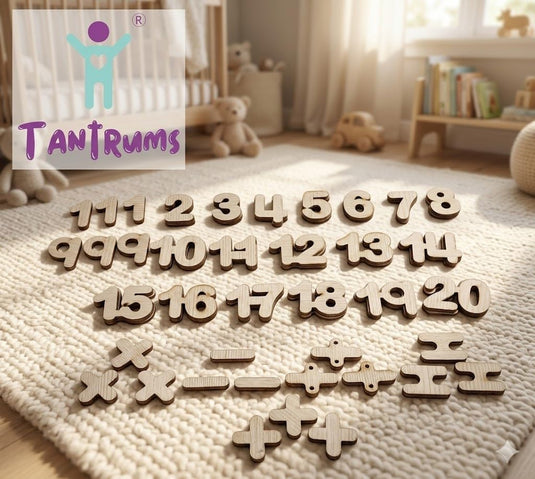 Wooden Movable Numbers with Math Symbols, 3 Sets, Montessori Math Learning Tool for Early Learners | Tantrums Wooden Toys - photo 6