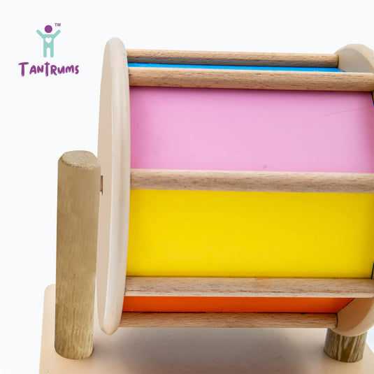 Wooden Rainbow Wheel Toy for Infant to Build Hand Eye Concentration Motor Skills (Multicolor 1 Piece - Rainbow Spinner) (Rainbow Wheel & Teddy Bear Rattle) | Tantrums Wooden Toys - photo 5