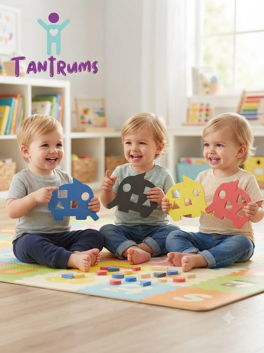 Wooden Shape & Color Matching Elephant Puzzle Set of 4 | Tantrums Wooden Toys - photo 7