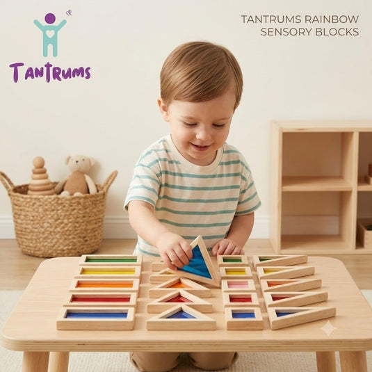 Rainbow Acrylic Blocks Montessori Sensory Building Set 20pc | Tantrums Wooden Toys - photo 9