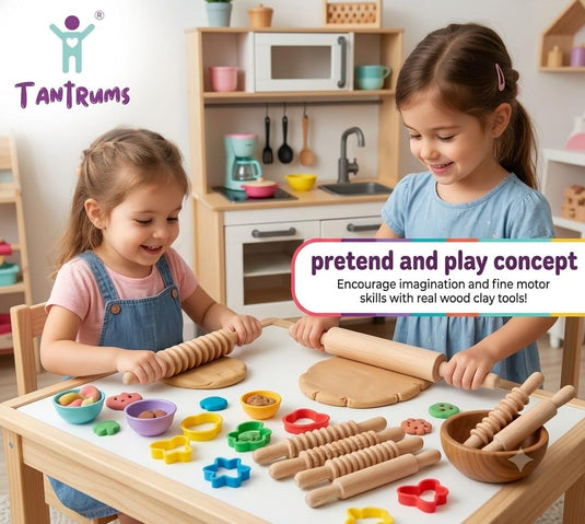 Wooden Rolling Pin Set of 4 for Kids | Tantrums Wooden Toys - photo 2