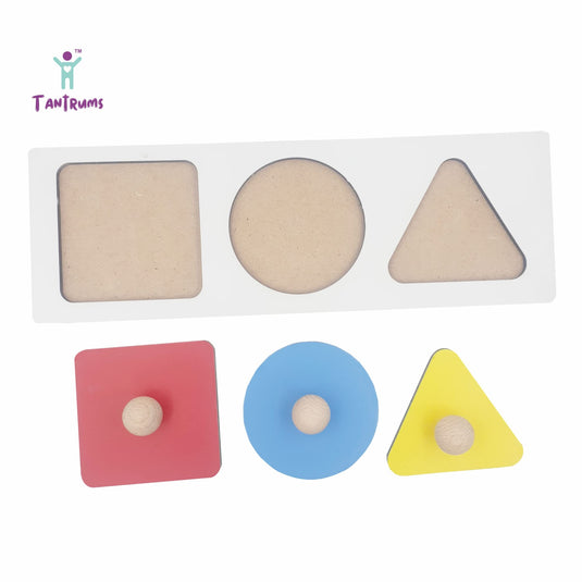 Multicolor Educational Geometry Shapes Board with Square Circle Triangle Puzzle for Leaning | Tantrums Wooden Toys - photo 4