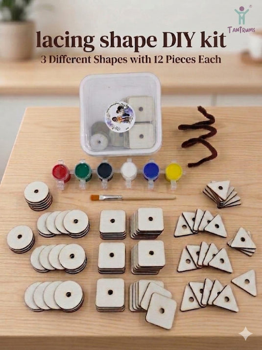 Lacing Shape DIY Kit for Kids | Tantrums Wooden Toys - photo 8