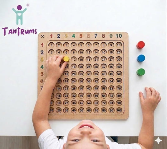 Wooden Multiplication Board with Visual Learning Peg Board, Montessori Math Combo for Kids | Tantrums Wooden Toys - photo 8