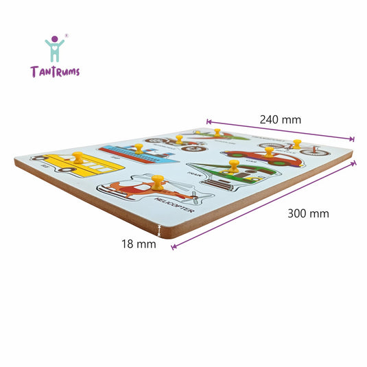 Preschool Wooden Transportation Puzzle for Learning Various Modes of Transport | Tantrums Wooden Toys - photo 2