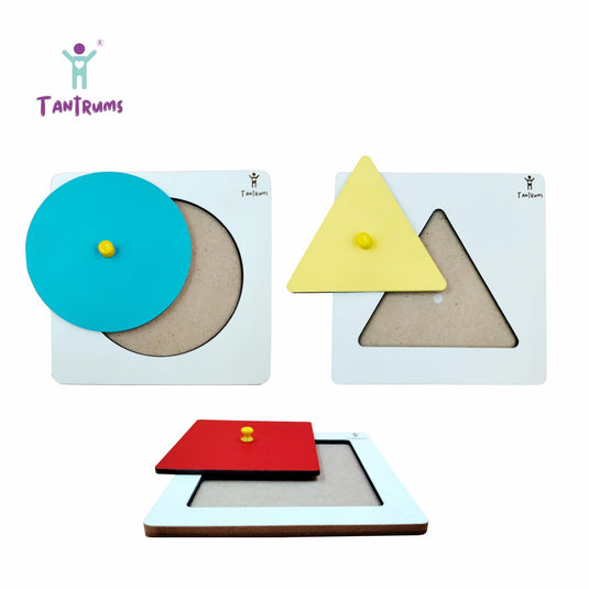 Multicolor Educational Geometry Shapes Board with Square Circle Triangle Puzzle for Leaning | Tantrums Wooden Toys - photo 3