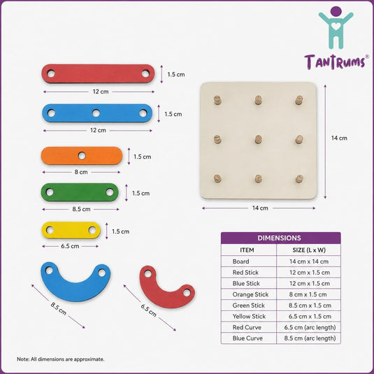 Alphabet Numeric Pattern Puzzle, Wooden Pegboard Activity Toy for Preschool Learning, Letters, Numbers and Shapes | Tantrums Wooden Toys - photo 3