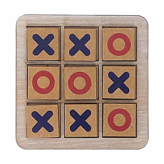 Tic Tac Toe XOXO Wooden Puzzle Game for Kids – Classic Educational Board Game for Family Fun – Durable, Eco-Friendly Wooden Toy for Children Ages 3 and Up | Tantrums Wooden Toys