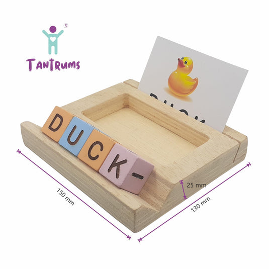 Wooden Colourful Spelling Toy Game with Flash Cards, Fun Learning Educational Toy, A Spelling Game Word Building Toy | Tantrums Wooden Toys - photo 2