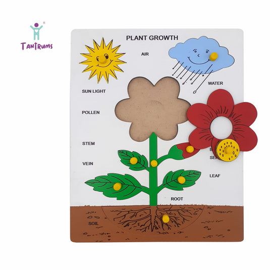 Preschool Wooden Educational Puzzle for Kids Learning Helpful in Developing Hand Eye Concentration and Motor Skills with Self-Correcting Match (Plant Growth Puzzle) | Tantrums Wooden Toys - photo 3