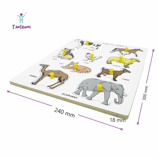 Preschool Domestic Animal Puzzle for Learning variousDomesticated Animal with Pictures | Tantrums Wooden Toys - photo 2
